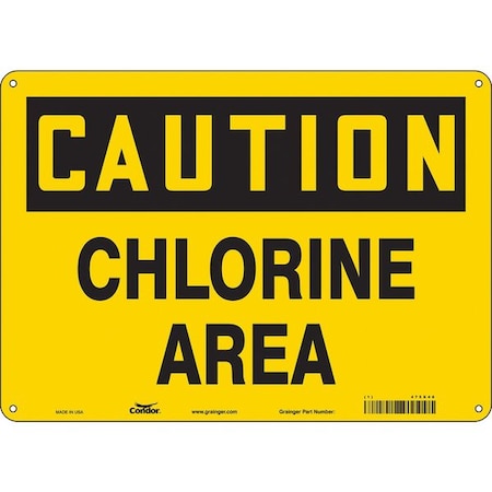 Chemical Sign, 10 in H, 14 in W, Polyethylene, Horizontal Rectangle, English, 475X48 MPN:475X48