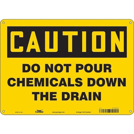 Safety Sign, 10 in Height, 14 in Width, Aluminum, Horizontal Rectangle, English, 475X58 MPN:475X58