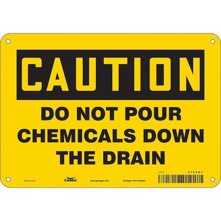 Chemical Sign, 7 in H, 10 in W, Vinyl, Vertical Rectangle, English, 475X61 MPN:475X61