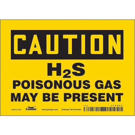 Chemical Sign, 5 in H, 7 in W, Vinyl, Horizontal Rectangle, English, 475X85 MPN:475X85