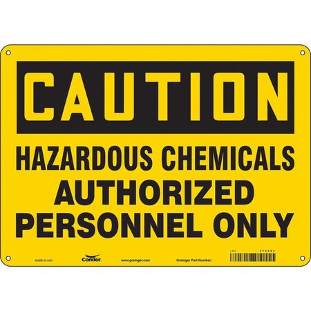 Chemical Sign, 10 in H, 14 in W, Vinyl, Horizontal Rectangle, English, 475X93 MPN:475X93