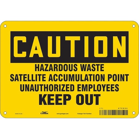 Chemical Sign, 7 in H, 10 in W, Vertical Rectangle, English, 475X94 MPN:475X94