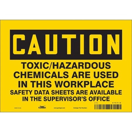 Chemical Sign, 7 in H, 10 in W, Vinyl, Vertical Rectangle, English, 475Y19 MPN:475Y19