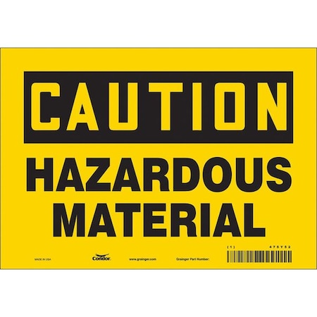 Chemical Sign, 7 in H, 10 in W, Vinyl, Vertical Rectangle, English, 475Y52 MPN:475Y52