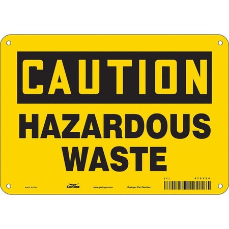 Chemical Sign, 7 in H, 10 in W, Vertical Rectangle, English, 475Y54 MPN:475Y54