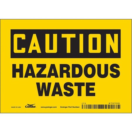 Chemical Sign, 5 in H, 7 in W, Vinyl, Horizontal Rectangle, English, 475Y59 MPN:475Y59