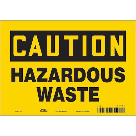 Chemical Sign, 7 in H, 10 in W, Vinyl, Vertical Rectangle, English, 475Y60 MPN:475Y60