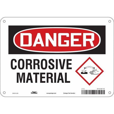Chemical Sign, 7 in H, 10 in W, Polyethylene, Vertical Rectangle, English, 475Z15 MPN:475Z15