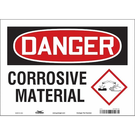 Safety Sign, 10 in Height, 14 in Width, Vinyl, Horizontal Rectangle, English, 475Z18 MPN:475Z18