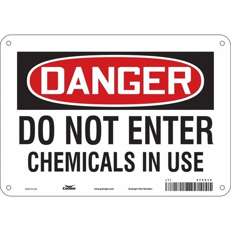 Chemical Sign, 7 in H, 10 in W, Vertical Rectangle, English, 475Z19 MPN:475Z19
