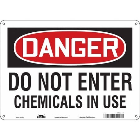Chemical Sign, 10 in H, 14 in W, Horizontal Rectangle, English, 475Z20 MPN:475Z20