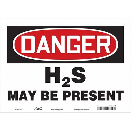 Chemical Sign, 10 in H, 14 in W, Vinyl, Horizontal Rectangle, English, 475Z44 MPN:475Z44