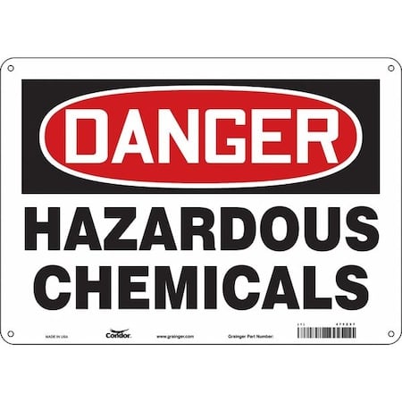 Chemical Sign, 10 in H, 14 in W, Polyethylene, Horizontal Rectangle, English, 475Z57 MPN:475Z57