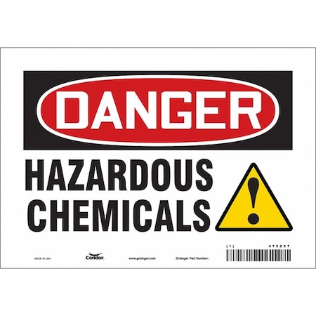 Chemical Sign, 7 in H, 10 in W, Vinyl, Vertical Rectangle, English, 475Z67 MPN:475Z67