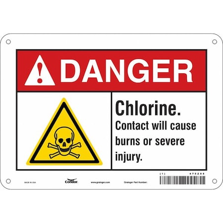 Chemical Sign, 7 in H, 10 in W, Vertical Rectangle, English, 475Z88 MPN:475Z88