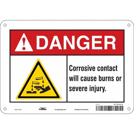 Safety Sign, 7 in Height, 10 in Width, Polyethylene, Vertical Rectangle, English, 476A05 MPN:476A05