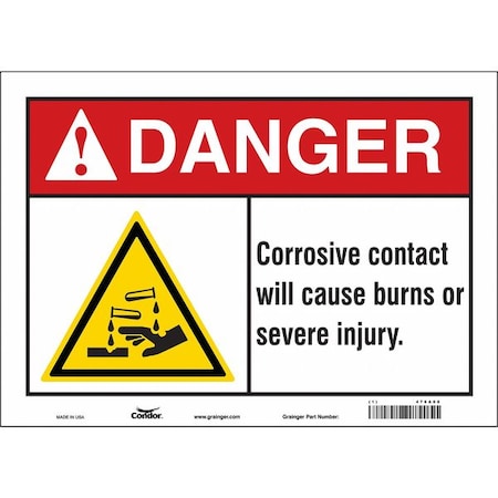 Safety Sign, 10 in Height, 14 in Width, Vinyl, Horizontal Rectangle, English, 476A08 MPN:476A08