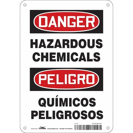 Chemical Sign, 10 in H, 7 in W, Horizontal Rectangle, English, Spanish, 476A36 MPN:476A36