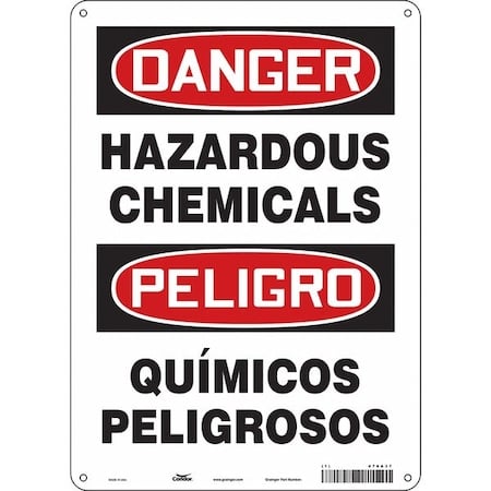 Safety Sign, 14 in Height, 10 in Width, Aluminum, Vertical Rectangle, English, Spanish, 476A37 MPN:476A37
