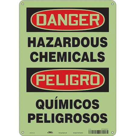 Safety Sign, 14 in Height, 10 in Width, Polyethylene, Vertical Rectangle, English, Spanish, 476A43 MPN:476A43
