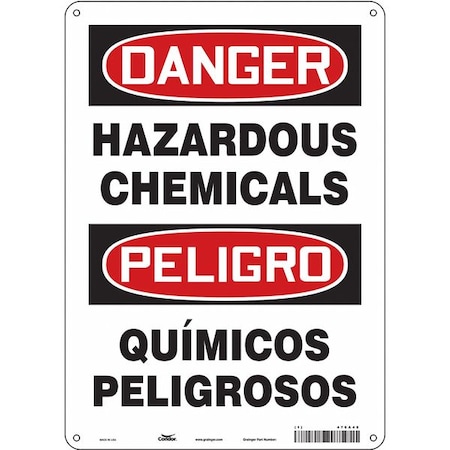 Safety Sign, 14 in Height, 10 in Width, Polyethylene, Vertical Rectangle, English, Spanish, 476A45 MPN:476A45
