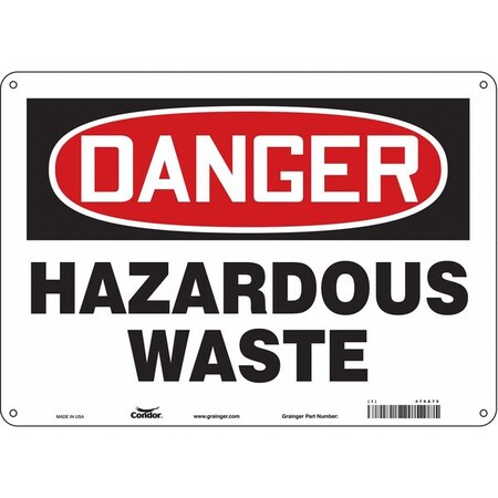 Chemical Sign, 10 in H, 14 in W, Horizontal Rectangle, English, 476A75 MPN:476A75
