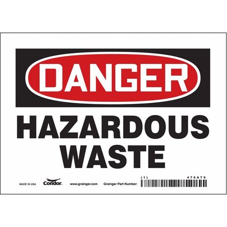Chemical Sign, 5 in H, 7 in W, Vinyl, Horizontal Rectangle, English, 476A79 MPN:476A79
