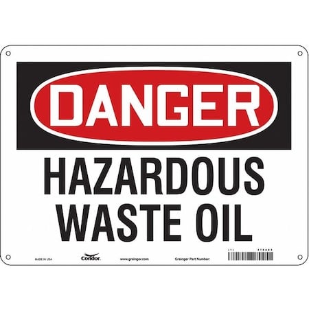 Chemical Sign, 10 in H, 14 in W, Polyethylene, Horizontal Rectangle, English, 476A85 MPN:476A85