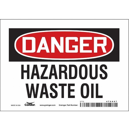 Chemical Sign, 5 in H, 7 in W, Vinyl, Horizontal Rectangle, English, 476A87 MPN:476A87