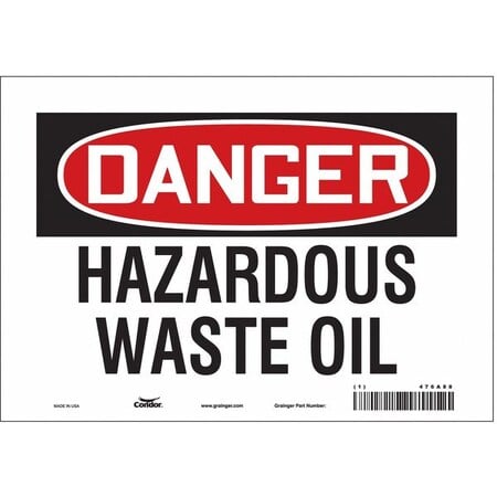 Chemical Sign, 7 in H, 10 in W, Vinyl, Vertical Rectangle, English, 476A88 MPN:476A88