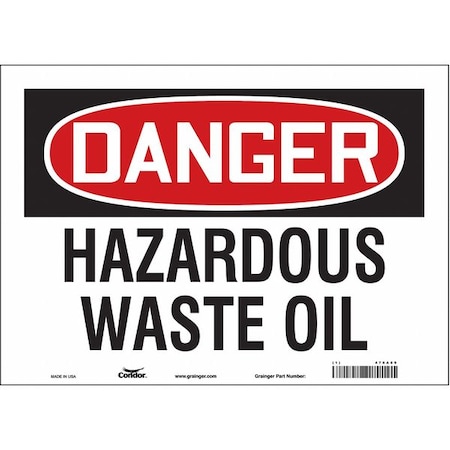Chemical Sign, 10 in H, 14 in W, Vinyl, Horizontal Rectangle, English, 476A89 MPN:476A89