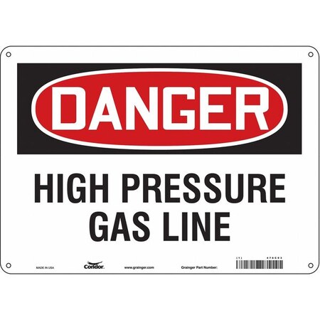 Safety Sign, 10 in Height, 14 in Width, Polyethylene, Horizontal Rectangle, English, 476C03 MPN:476C03