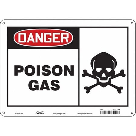 Chemical Sign, 10 in H, 14 in W, Horizontal Rectangle, English, 476C95 MPN:476C95
