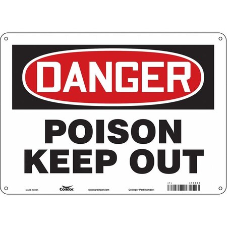 Safety Sign, 10 in Height, 14 in Width, Aluminum, Horizontal Rectangle, English, 476D04 MPN:476D04