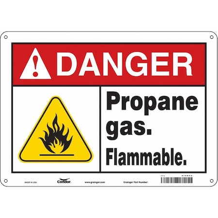 Chemical Sign, 10 in H, 14 in W, Horizontal Rectangle, English, 476D42 MPN:476D42