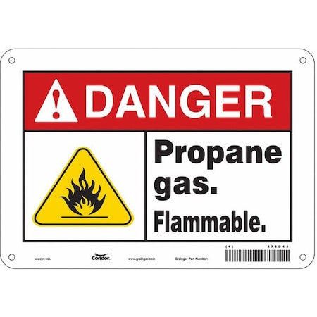 Chemical Sign, 7 in H, 10 in W, Polyethylene, Vertical Rectangle, English, 476D44 MPN:476D44