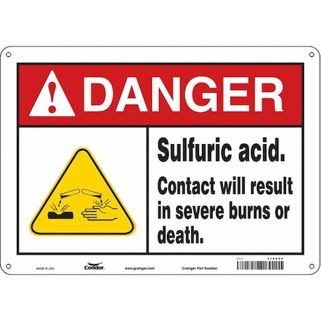 Safety Sign, 10 in Height, 14 in Width, Aluminum, Horizontal Rectangle, English, 476D59 MPN:476D59