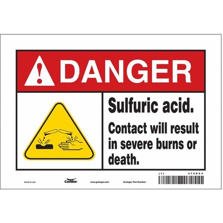 Safety Sign, 7 in Height, 10 in Width, Vinyl, Vertical Rectangle, English, 476D64 MPN:476D64