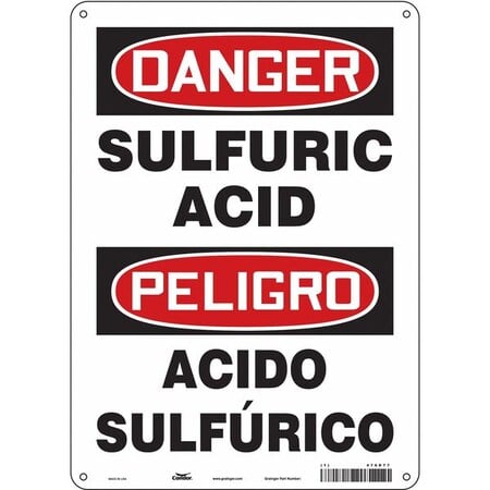 Safety Sign, 14 in Height, 10 in Width, Aluminum, Vertical Rectangle, Spanish MPN:476D77