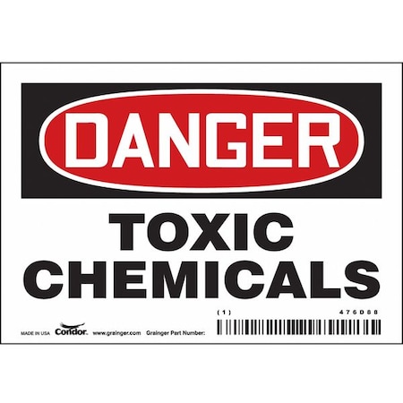 Safety Sign, 3 1/2 in Height, 5 in Width, Vinyl, Horizontal Rectangle, English, 476D88 MPN:476D88