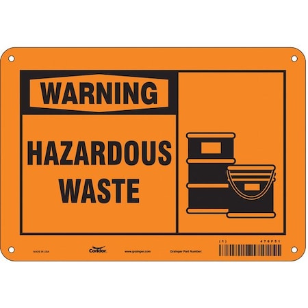 Chemical Sign, 7 in H, 10 in W, Vertical Rectangle, English, 476F51 MPN:476F51