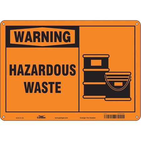Safety Sign, 10 in Height, 14 in Width, Polyethylene, Horizontal Rectangle, English, 476F55 MPN:476F55