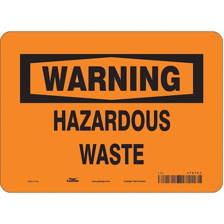 Chemical Sign, 7 in H, 10 in W, Vinyl, Vertical Rectangle, English, 476F62 MPN:476F62