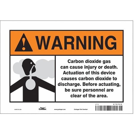 Safety Sign, 7 in Height, 10 in Width, Vinyl, Vertical Rectangle, English, 476F86 MPN:476F86