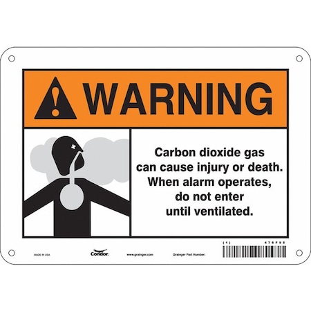 Chemical Sign, 7 in H, 10 in W, Polyethylene, Vertical Rectangle, English, 476F95 MPN:476F95