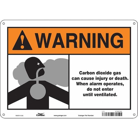 Chemical Sign, 10 in H, 14 in W, Polyethylene, Horizontal Rectangle, English, 476F96 MPN:476F96