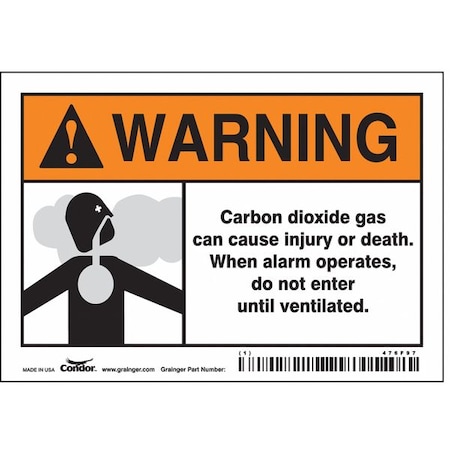 Chemical Sign, 3 1/2 in H, 5 in W, Vinyl, Horizontal Rectangle, English, 476F97 MPN:476F97