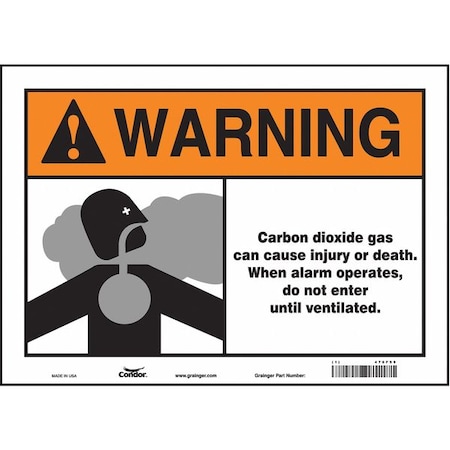 Safety Sign, 10 in Height, 14 in Width, Vinyl, Horizontal Rectangle, English, 476F99 MPN:476F99