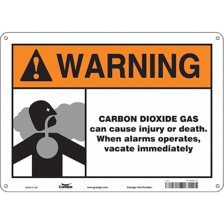 Safety Sign, 10 in Height, 14 in Width, Aluminum, Horizontal Rectangle, English, 476G13 MPN:476G13