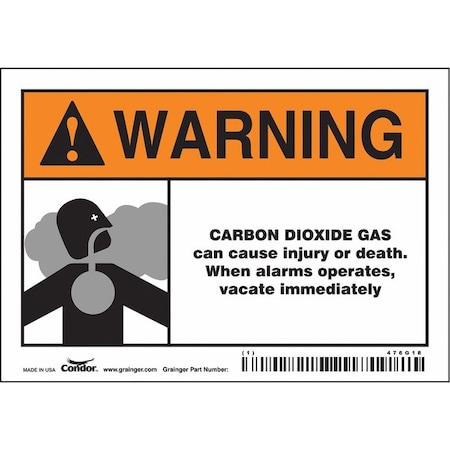Chemical Sign, 3 1/2 in H, 5 in W, Vinyl, Horizontal Rectangle, English, 476G18 MPN:476G18